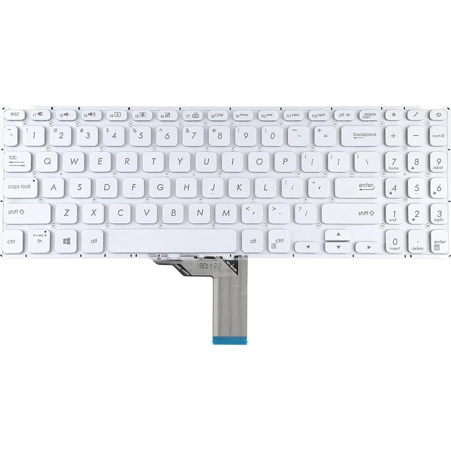 for ASUS Vivobook X512 X512D X512DA X512F X512FA X512U US Version Keyboard with Backlight (Silver)