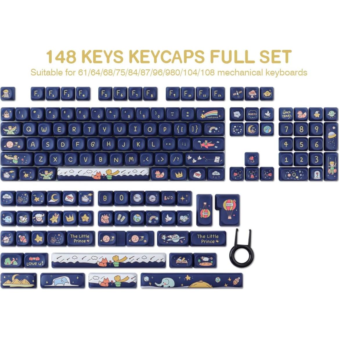 Juego de Teclas PBT 148 Teclas del Principito MOA Cherry MX