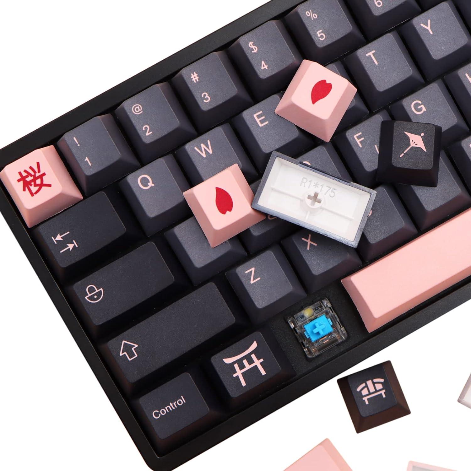 Set de Teclas Noche Sakura Molgria PBT 136 Teclas para Teclado