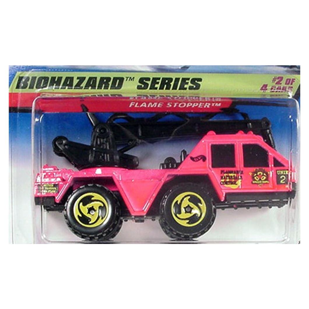 Coche de Fundición Hot Wheels 1998 Biohazard Pink Flame Stopper 1:64