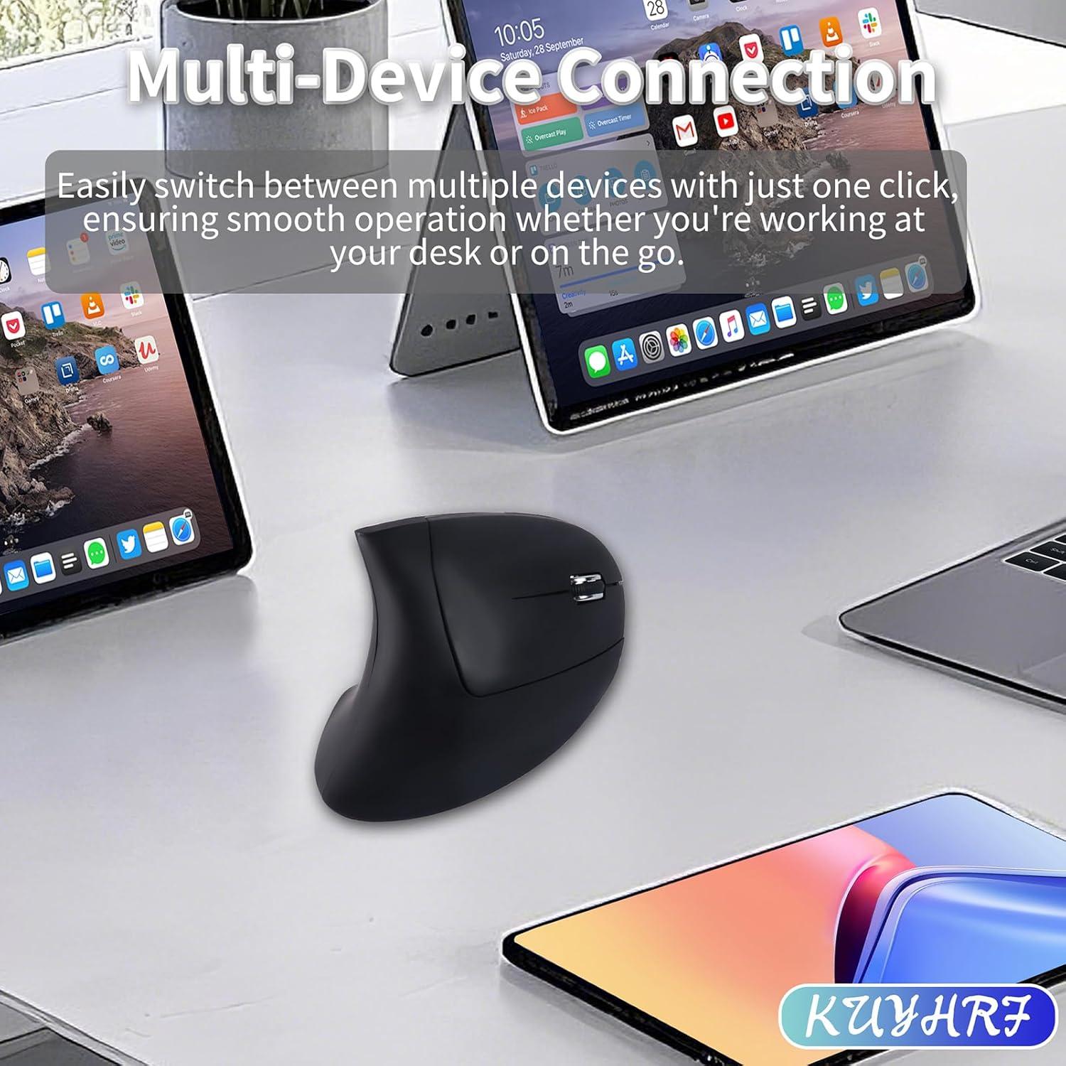 Ratón Vertical Ergonómico Inalámbrico KUYHRF USB C, 138.9g