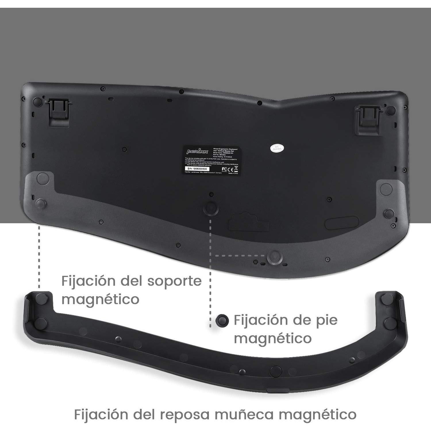 Teclado Ergonómico Inalámbrico Perixx PERIDUO-605 y Ratón Vertical