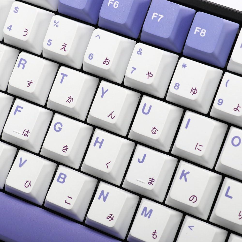 Juego de Teclas PBT BGKYPRO Rabbit 135 Teclas Morado Blanco