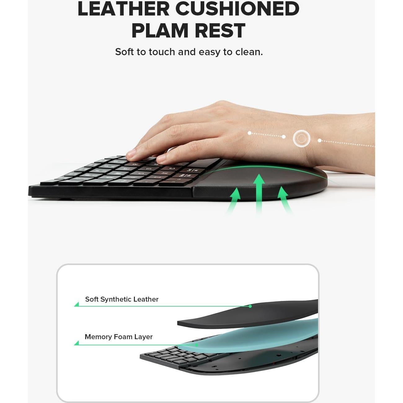 Combo Teclado Ergonómico Completo DeLUX y Ratón Vertical Inalámbrico