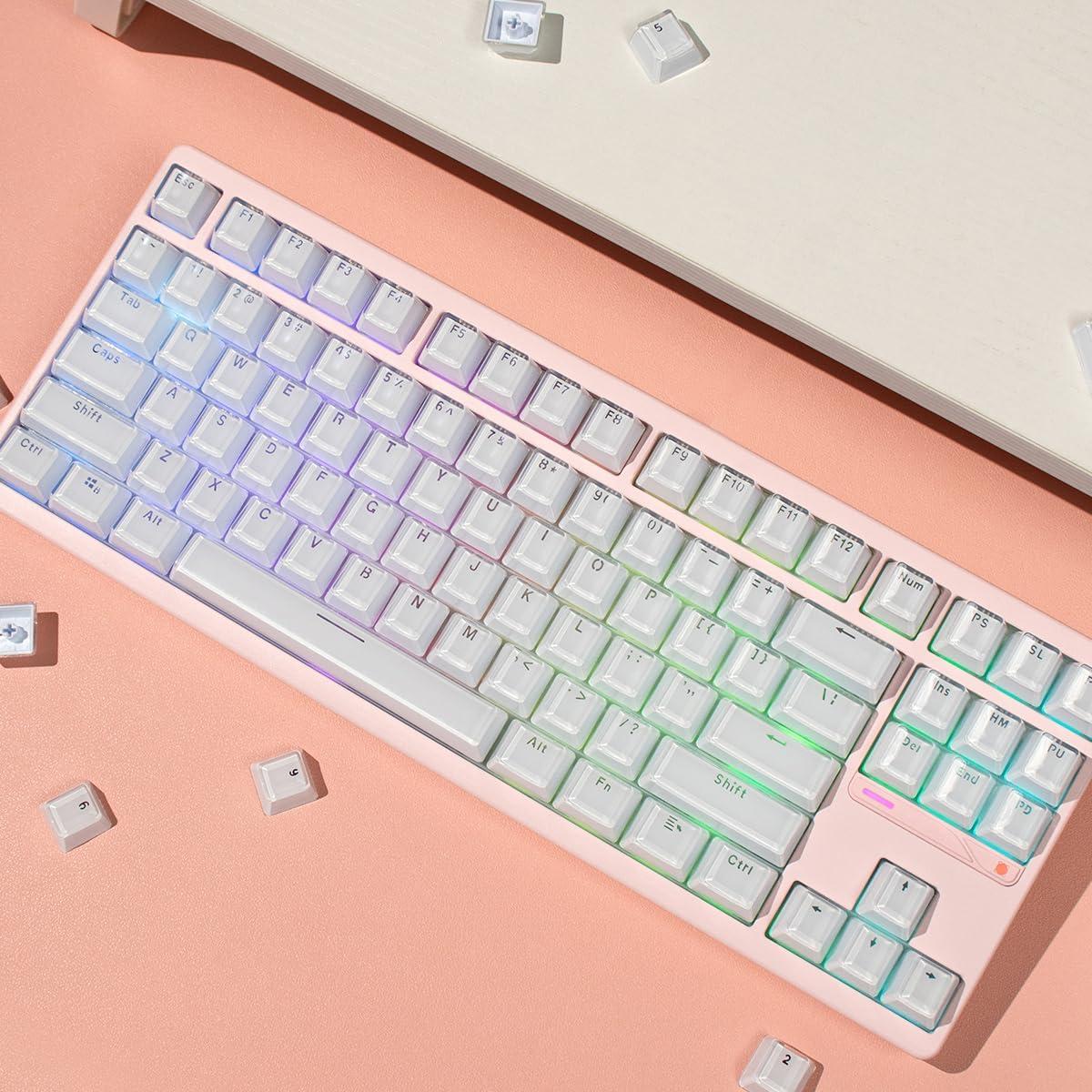 Capsulas de Teclado Mecánico Cristalinas Blancas OEM - 104 Teclas