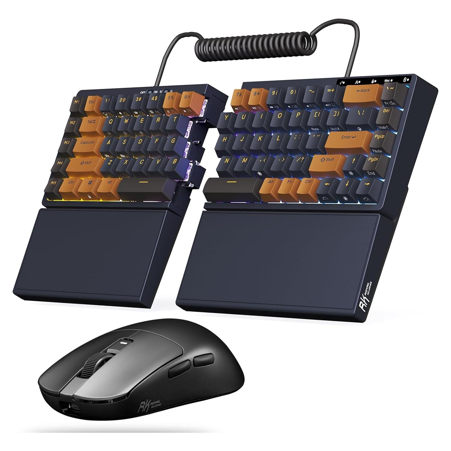 Combo Teclado Ergonómico Dividido RK S70 + Ratón Inalámbrico M3