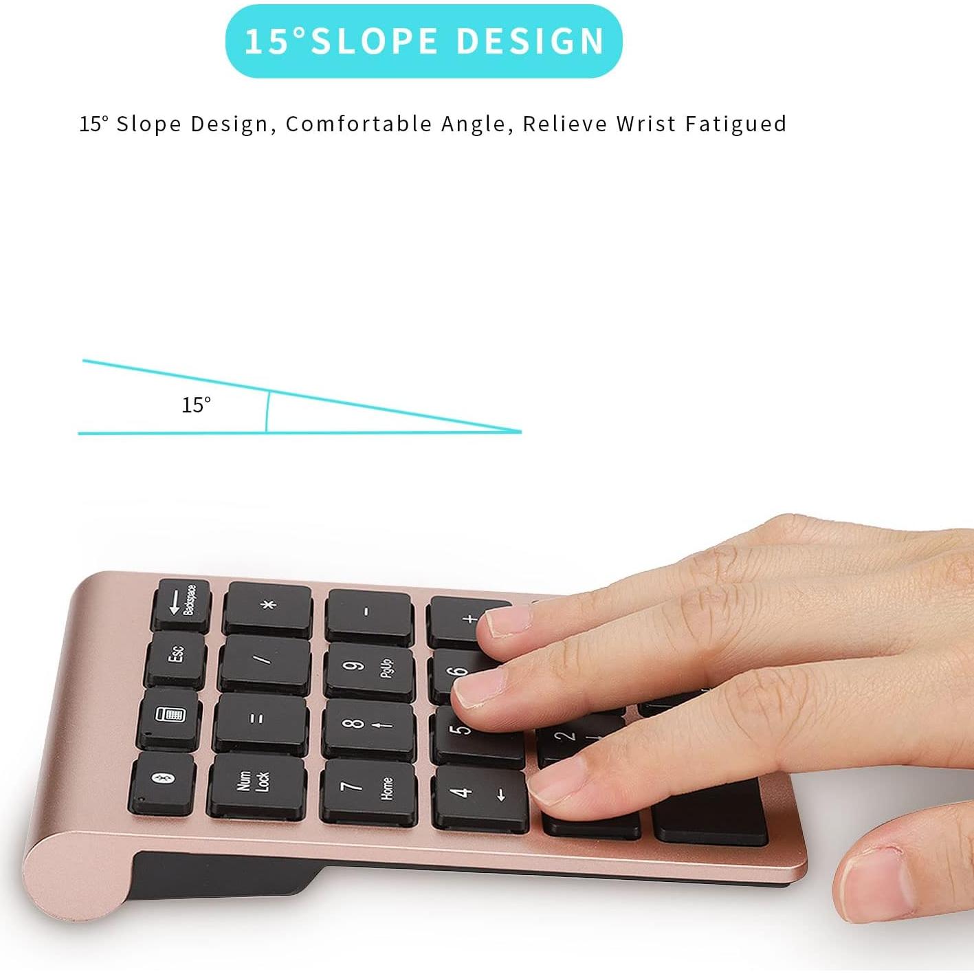 Teclado Numérico Bluetooth Gugxiom 22 Teclas Dorado