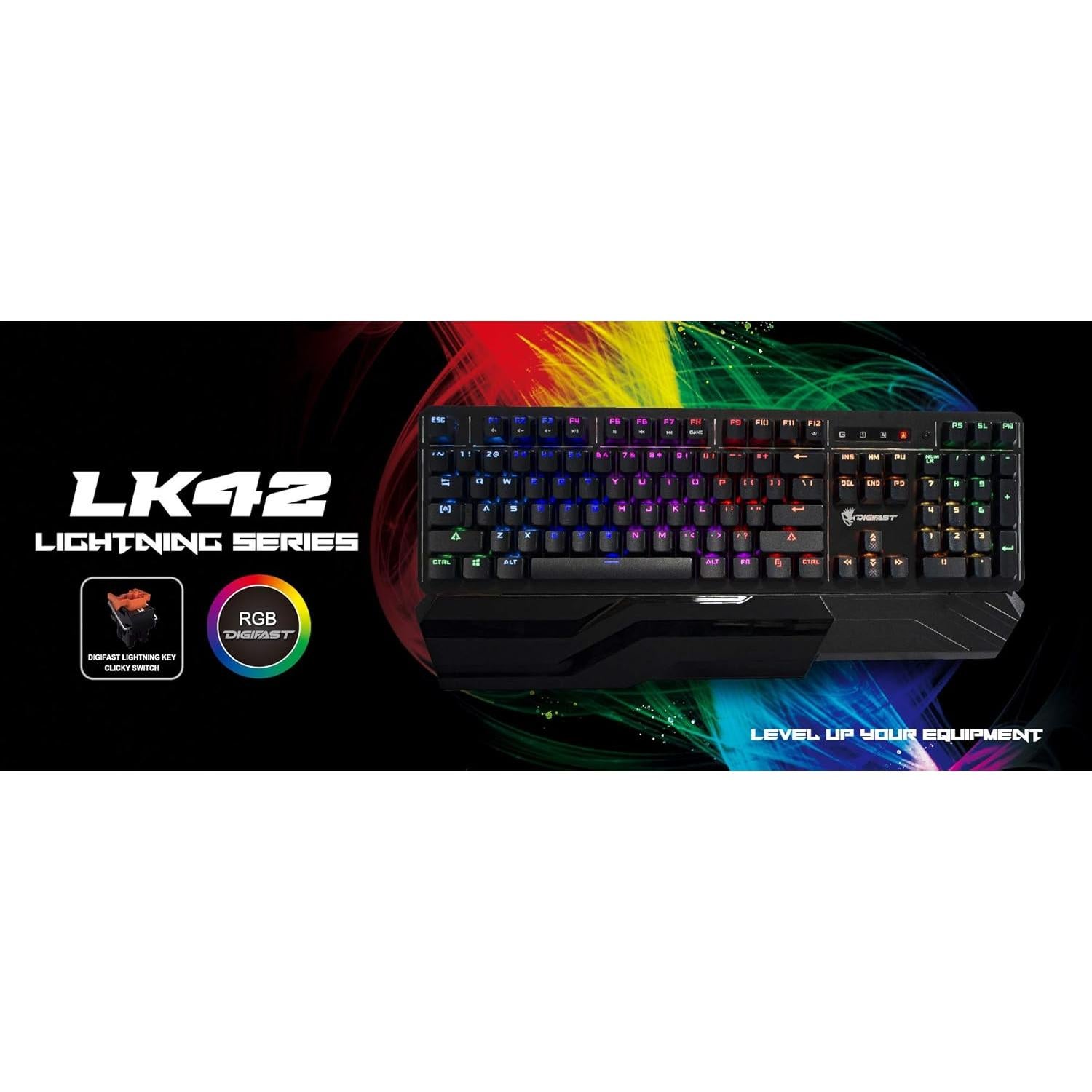 Teclado Mecánico RGB Digifast DG-LK42 con Reposamuñecas