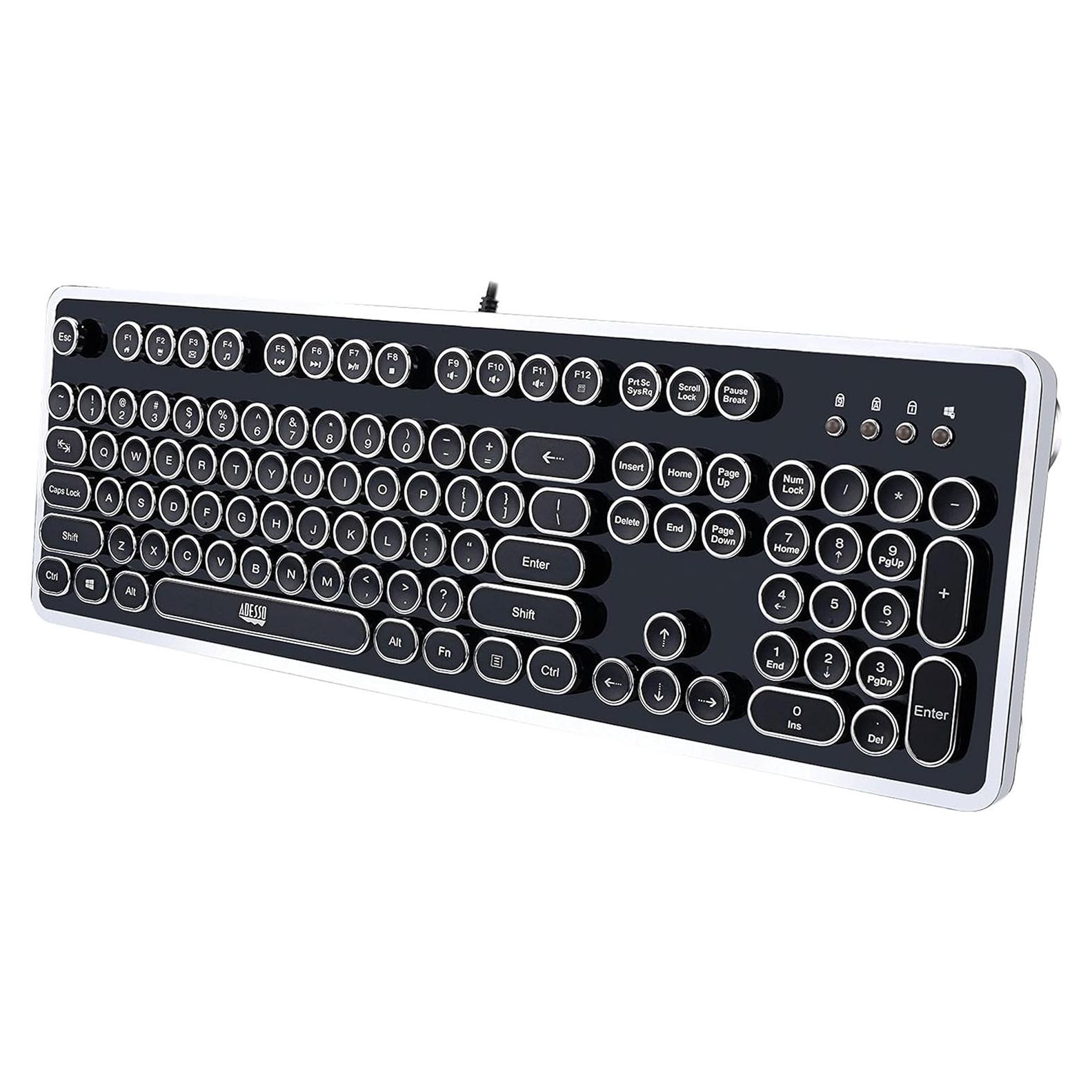 Teclado Mecánico Retro Adesso AKB-636UB Plata USB