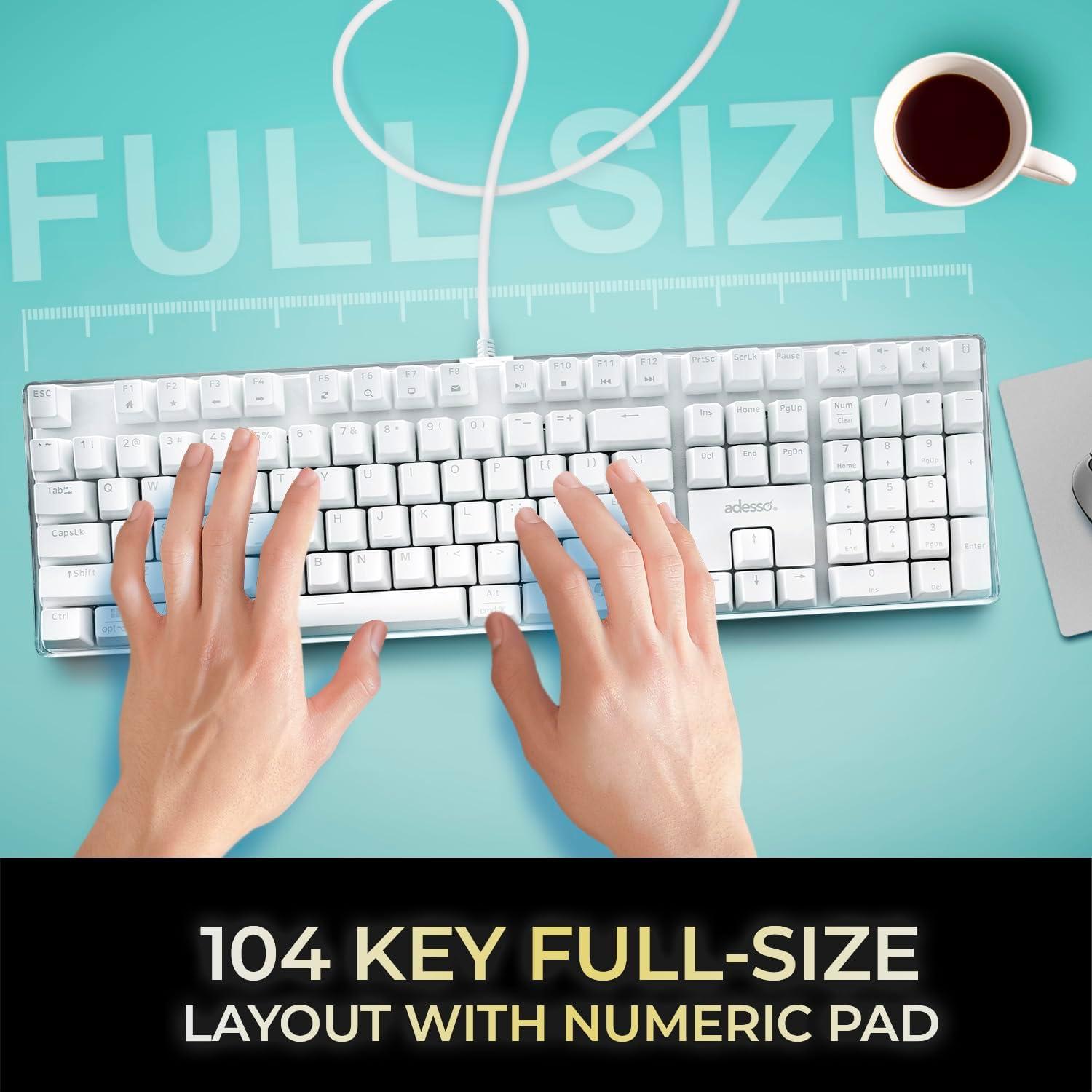 Teclado Mecánico Adesso EasyTouch 680UW - Interruptor Marrón, Blanco