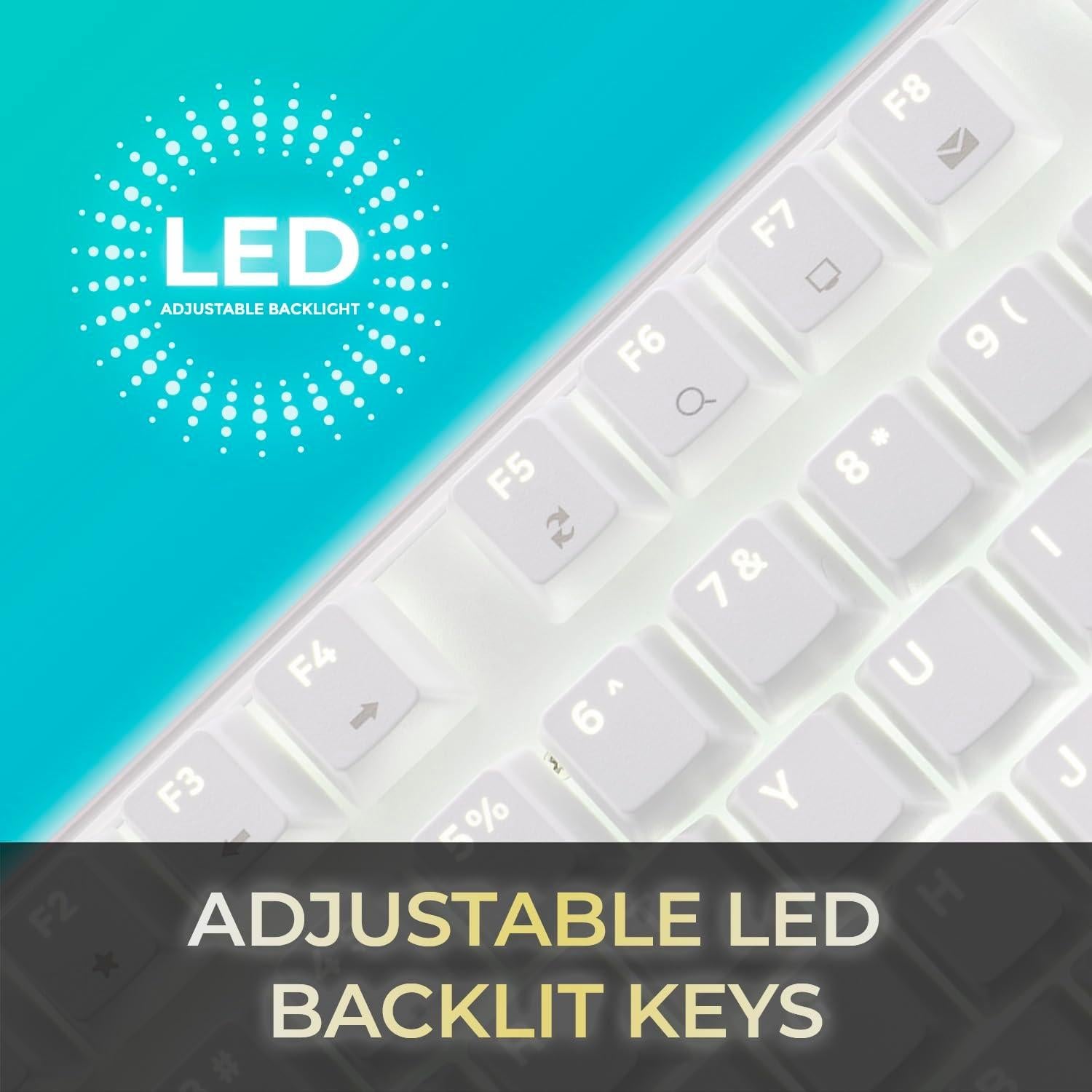 Teclado Mecánico Adesso EasyTouch 680UW - Interruptor Marrón, Blanco