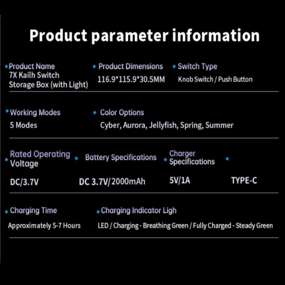 Caja de Almacenamiento de Interruptores Kailh 7x Cibernético