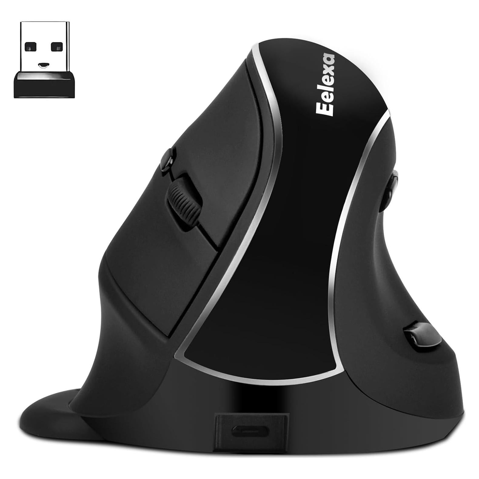 Mouse Vertical Ergonómico Eelexa V638 Doble Modo Bluetooth
