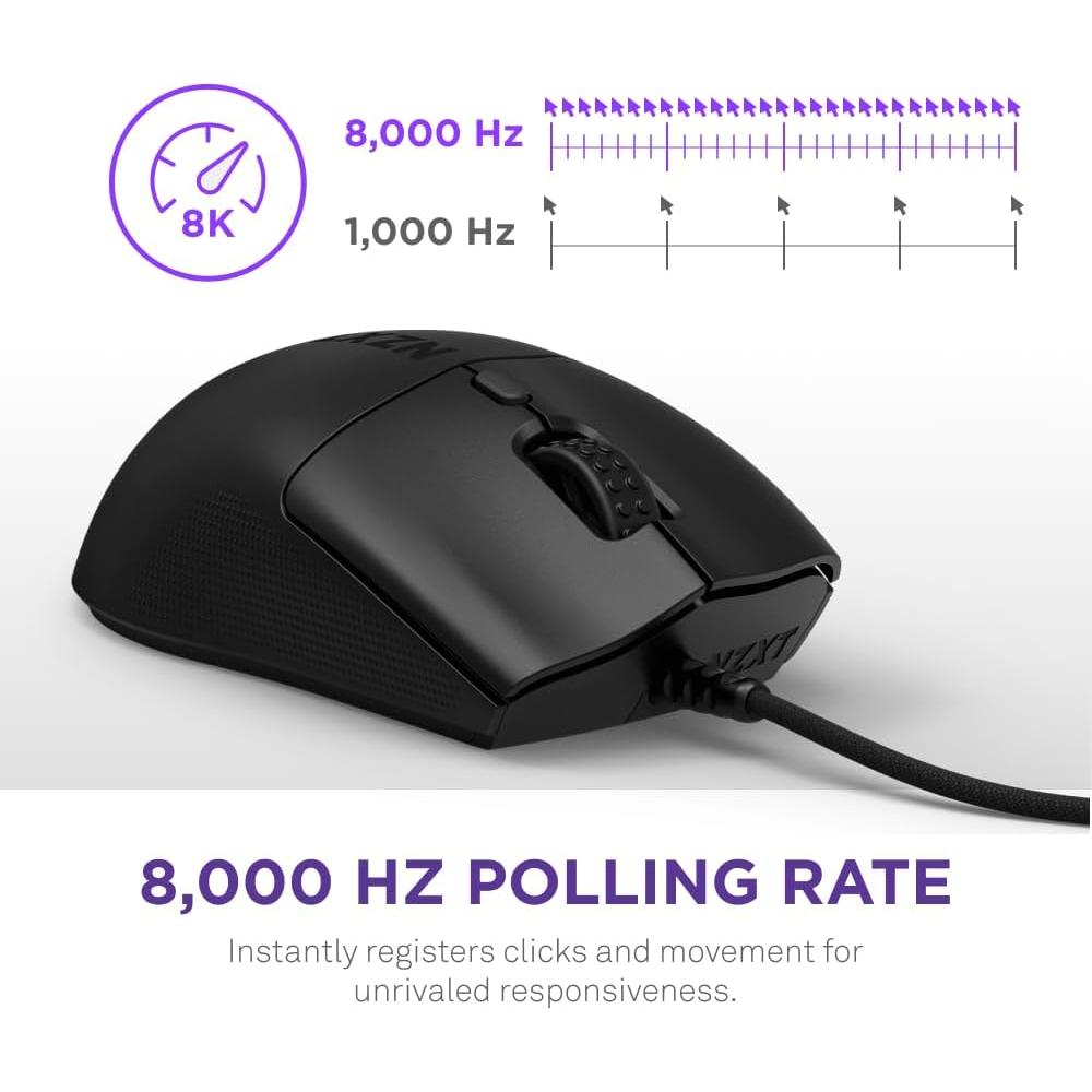 Ratón Gaming Ergonómico NZXT Lift 2 Ergo 61g 26K DPI