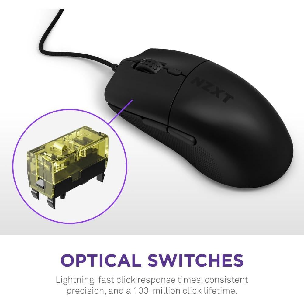 Ratón Gaming Ergonómico NZXT Lift 2 Ergo 61g 26K DPI