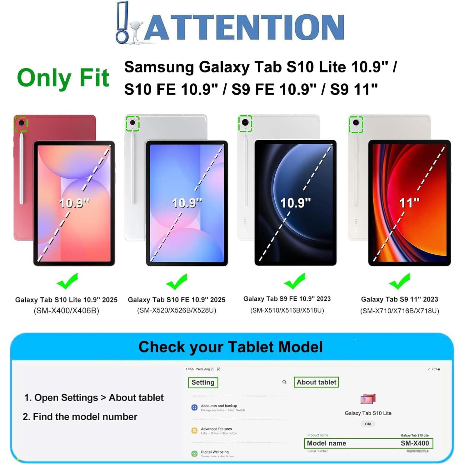 Funda Teclado Bluetooth Samsung Galaxy Tab S9 FE/S9 11" con S Pen