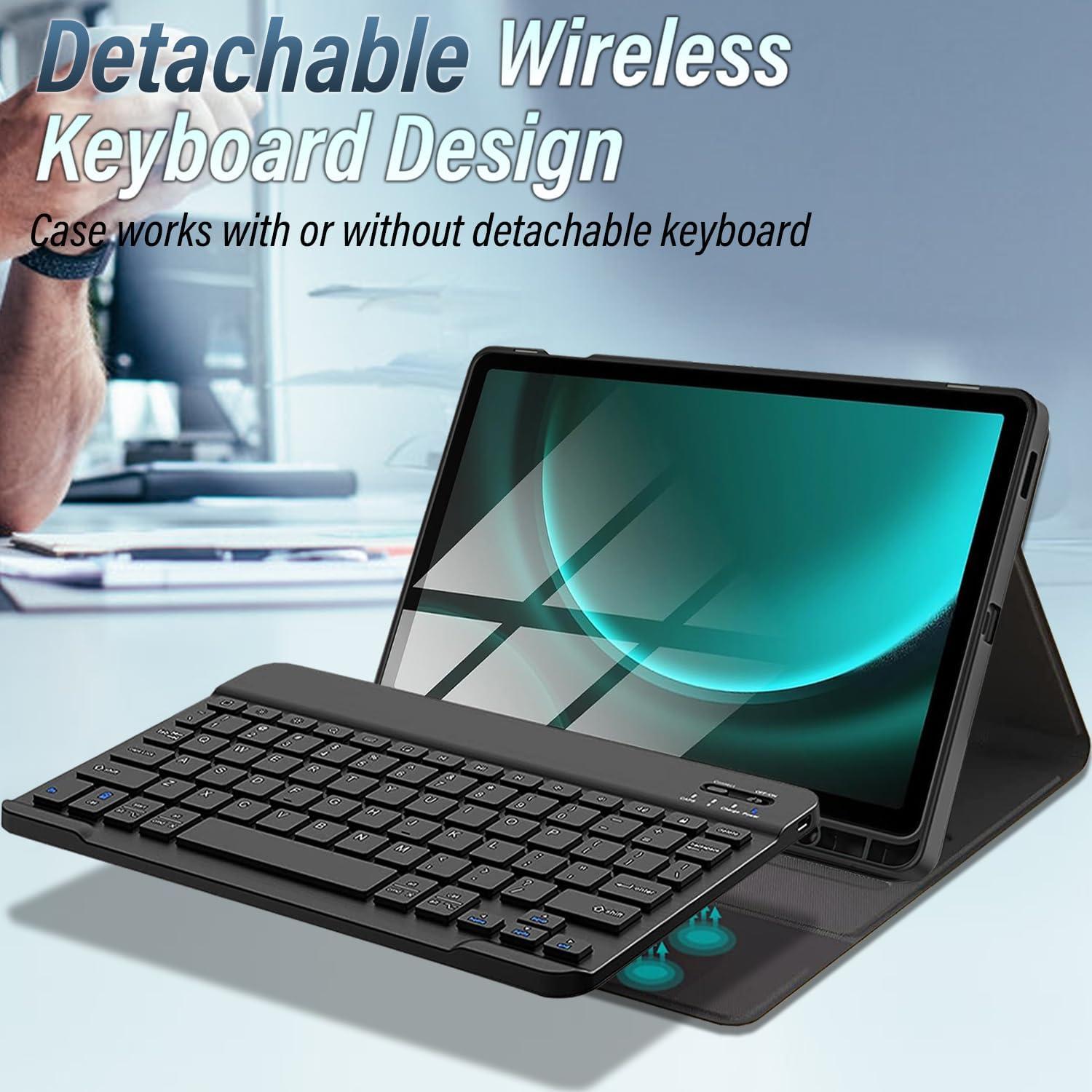 Funda Teclado Bluetooth Samsung Galaxy Tab S9 FE/S9 11" con S Pen