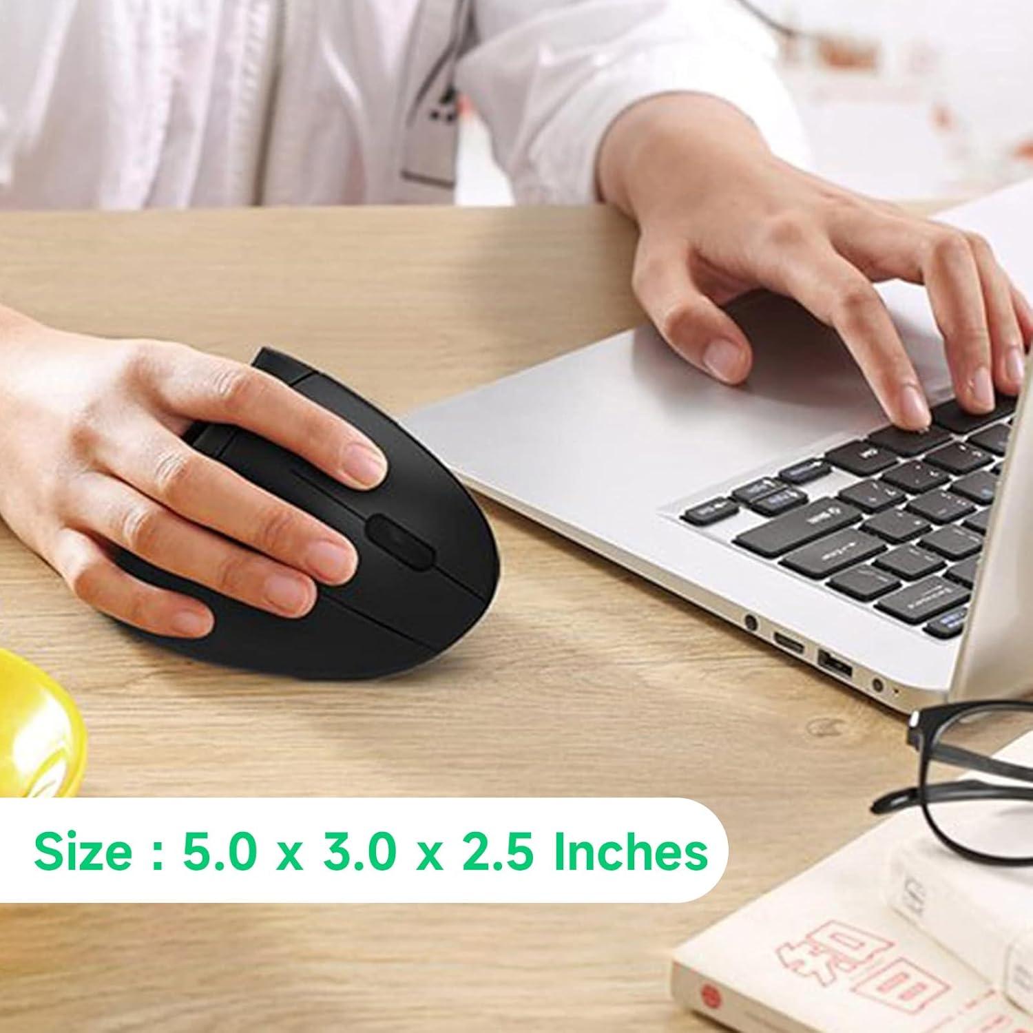 Ratón Inalámbrico Óptico Ergonómico Recargable 2.4G 800/1600 DPI