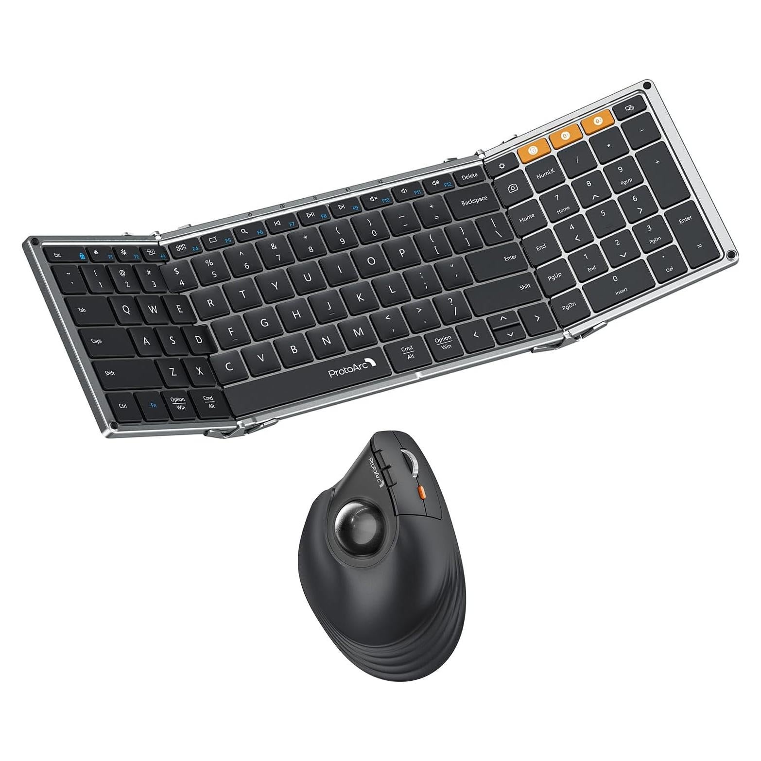 Teclado Bluetooth Plegable ProtoArc XK01 + Ratón Vertical EM05