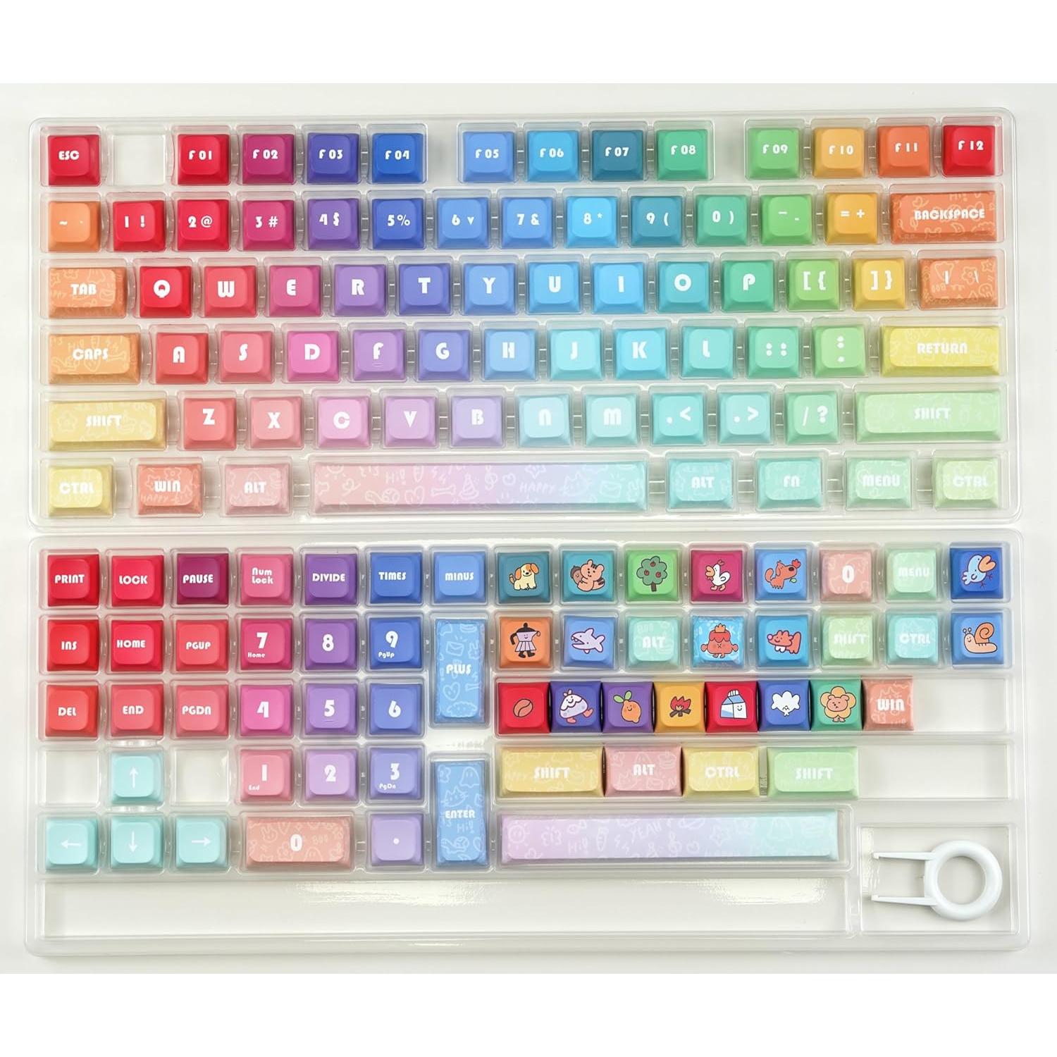 Keycaps PBT XDA ILYCHEEGAMI Caramelo Arcoíris 130+ Teclas