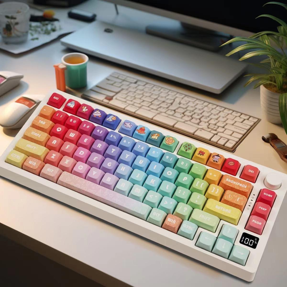 Keycaps PBT XDA ILYCHEEGAMI Caramelo Arcoíris 130+ Teclas