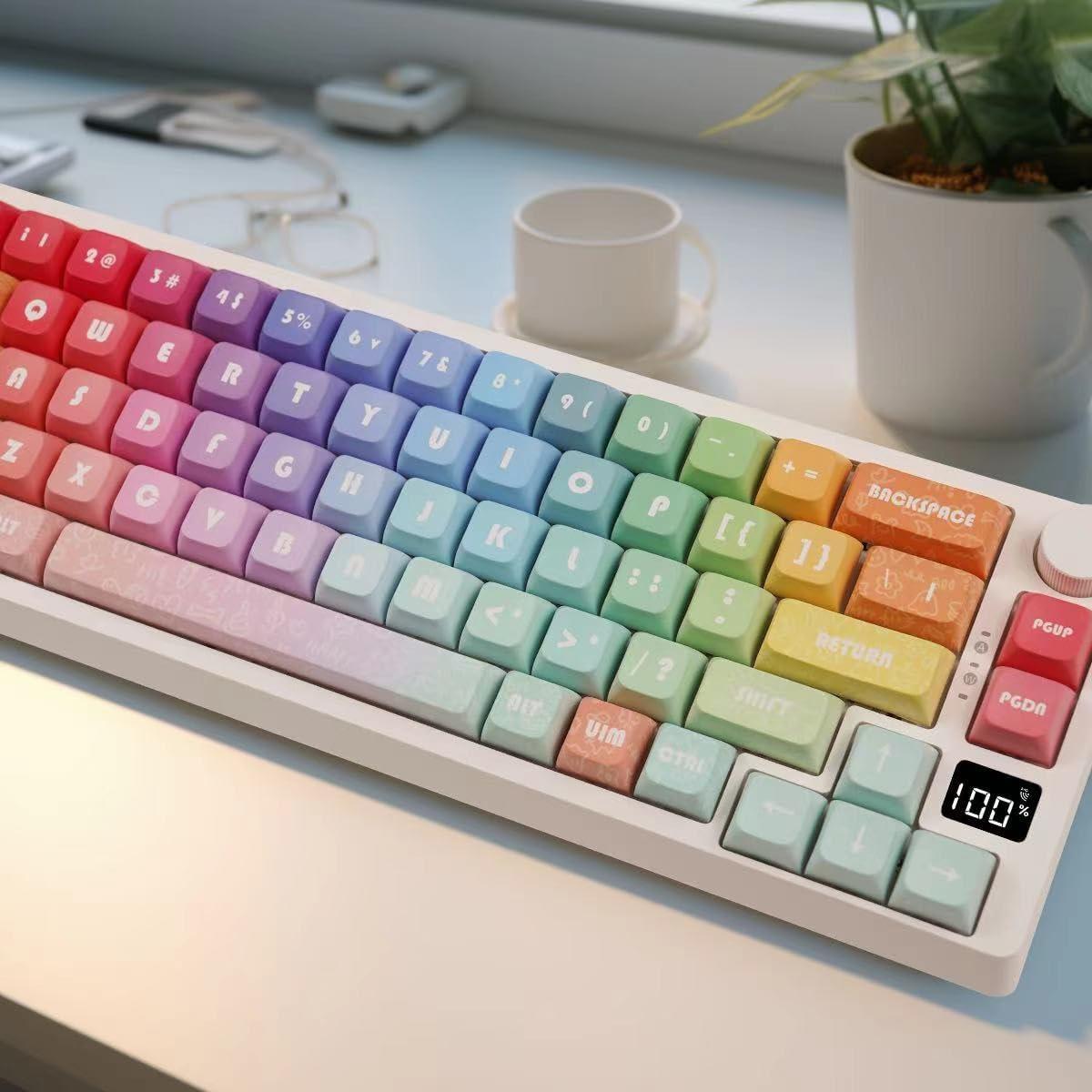 Keycaps PBT XDA ILYCHEEGAMI Caramelo Arcoíris 130+ Teclas