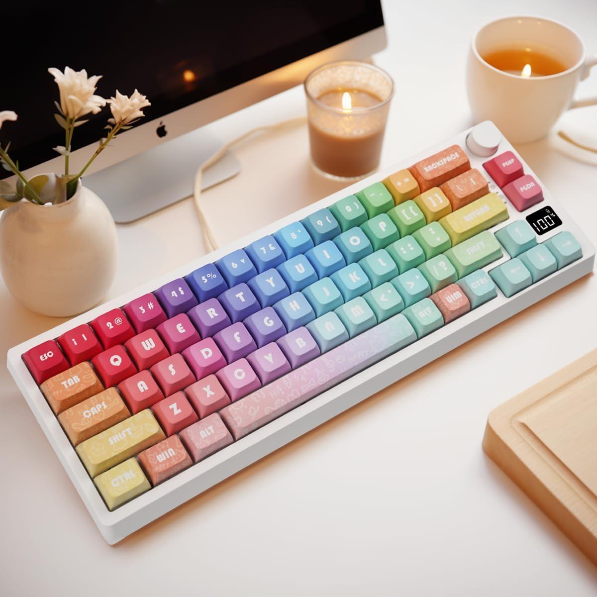Keycaps PBT XDA ILYCHEEGAMI Caramelo Arcoíris 130+ Teclas