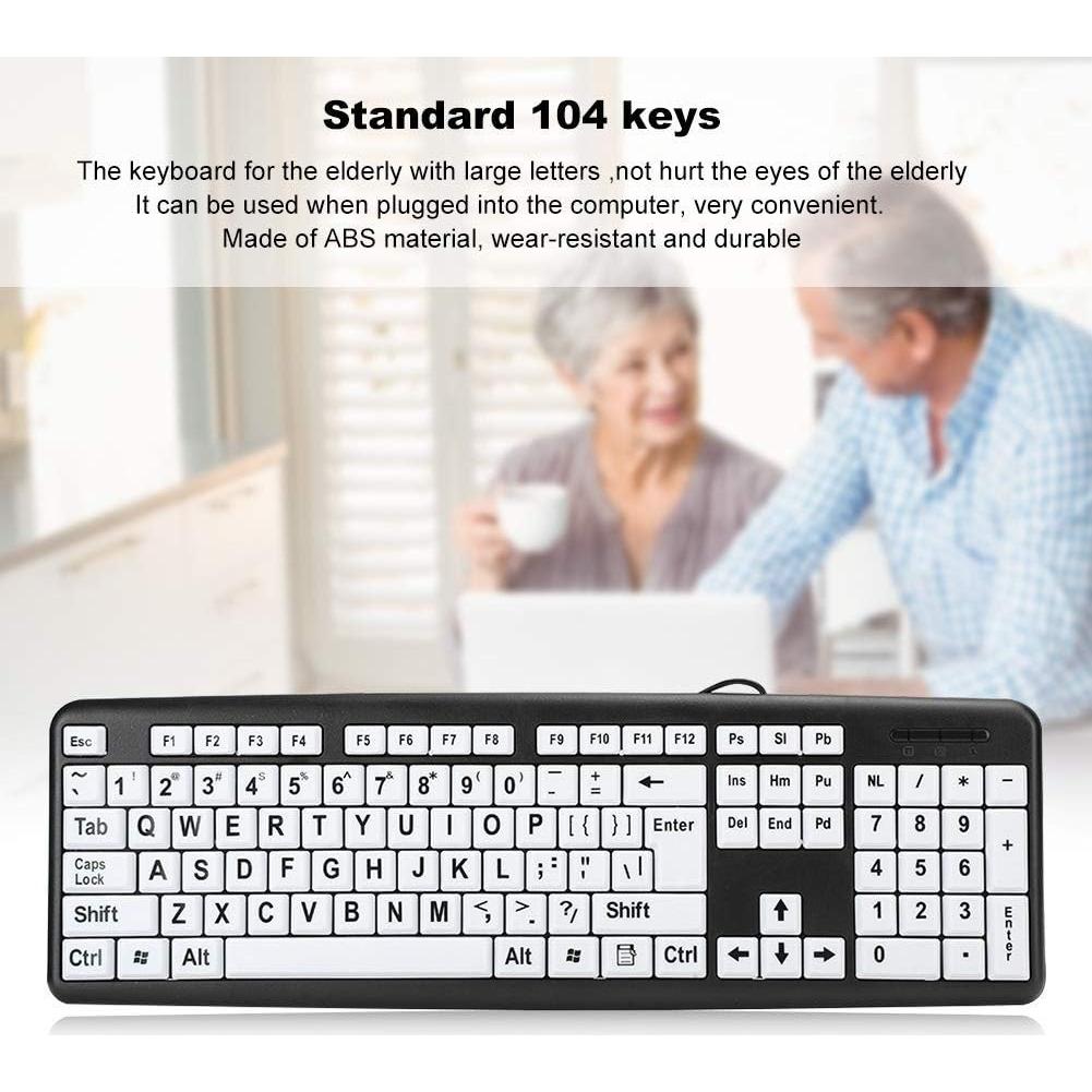 Teclado USB con Cable Zopsc para Ancianos con Teclas Grandes