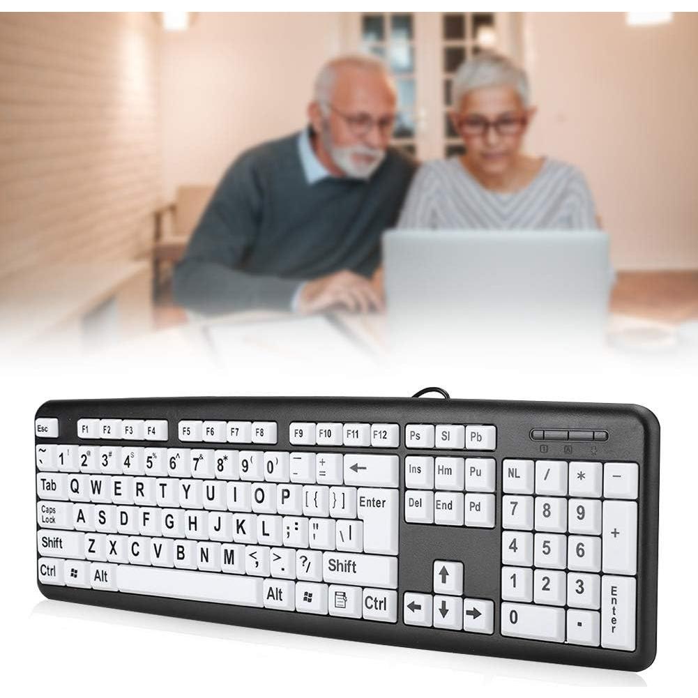 Teclado USB con Cable Zopsc para Ancianos con Teclas Grandes