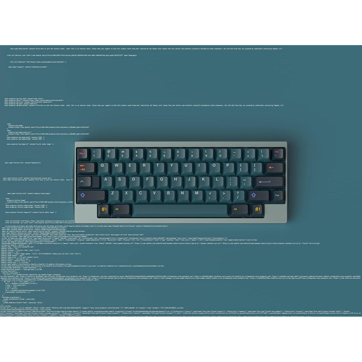 Conjunto de Teclas Kono KDS Solarized Dark PBT - Kit Base
