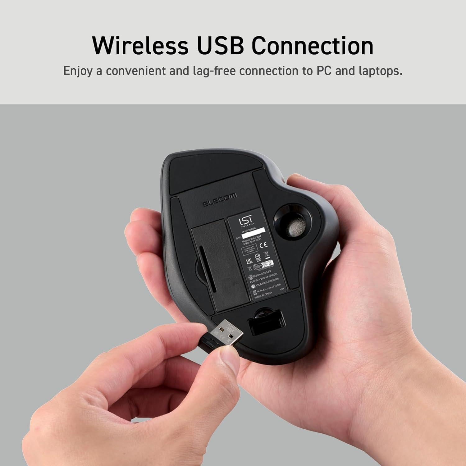 Mouse Trackball Inalámbrico ELECOM M-IT11DRBK Negro 36mm