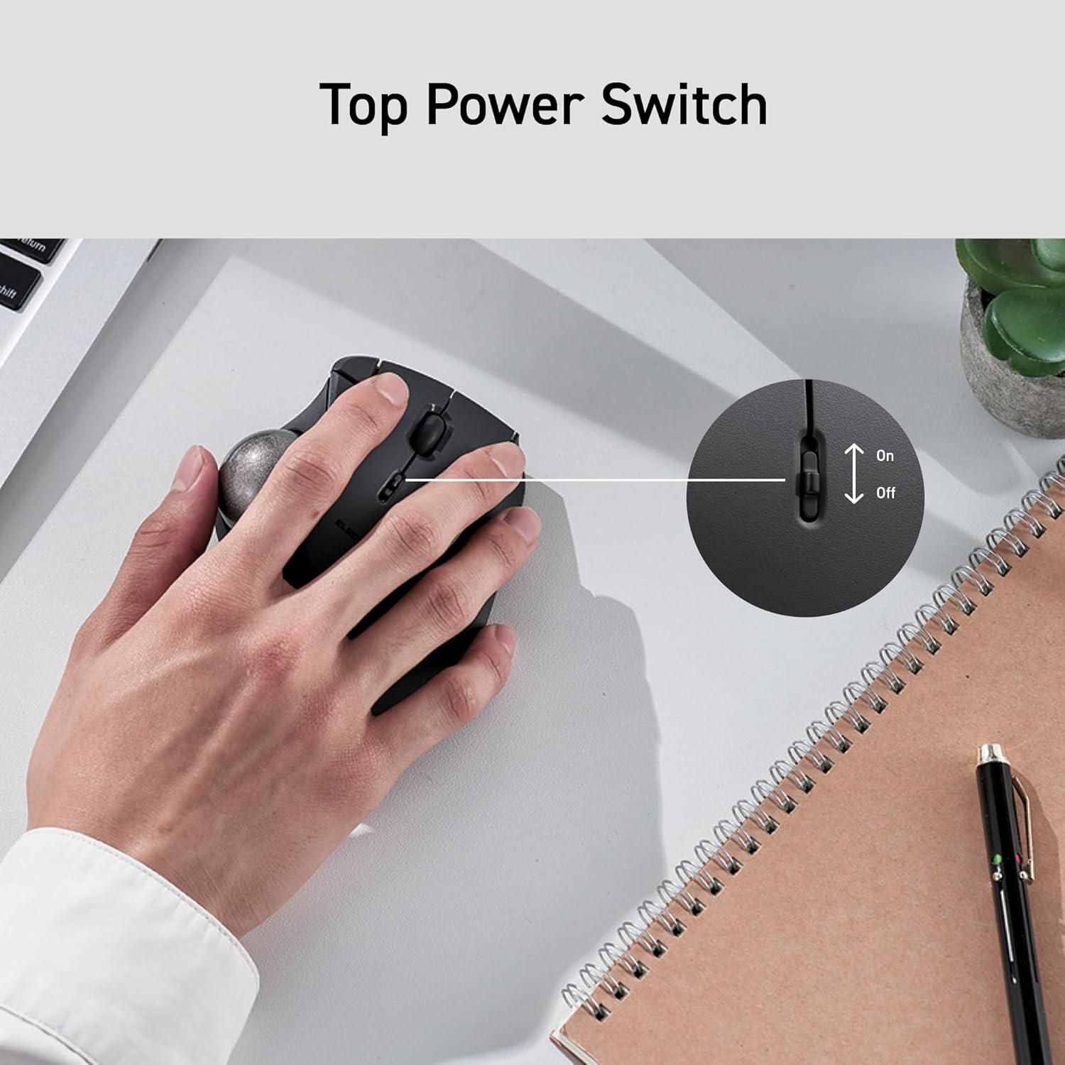 Mouse Trackball Inalámbrico ELECOM M-IT11DRBK Negro 36mm