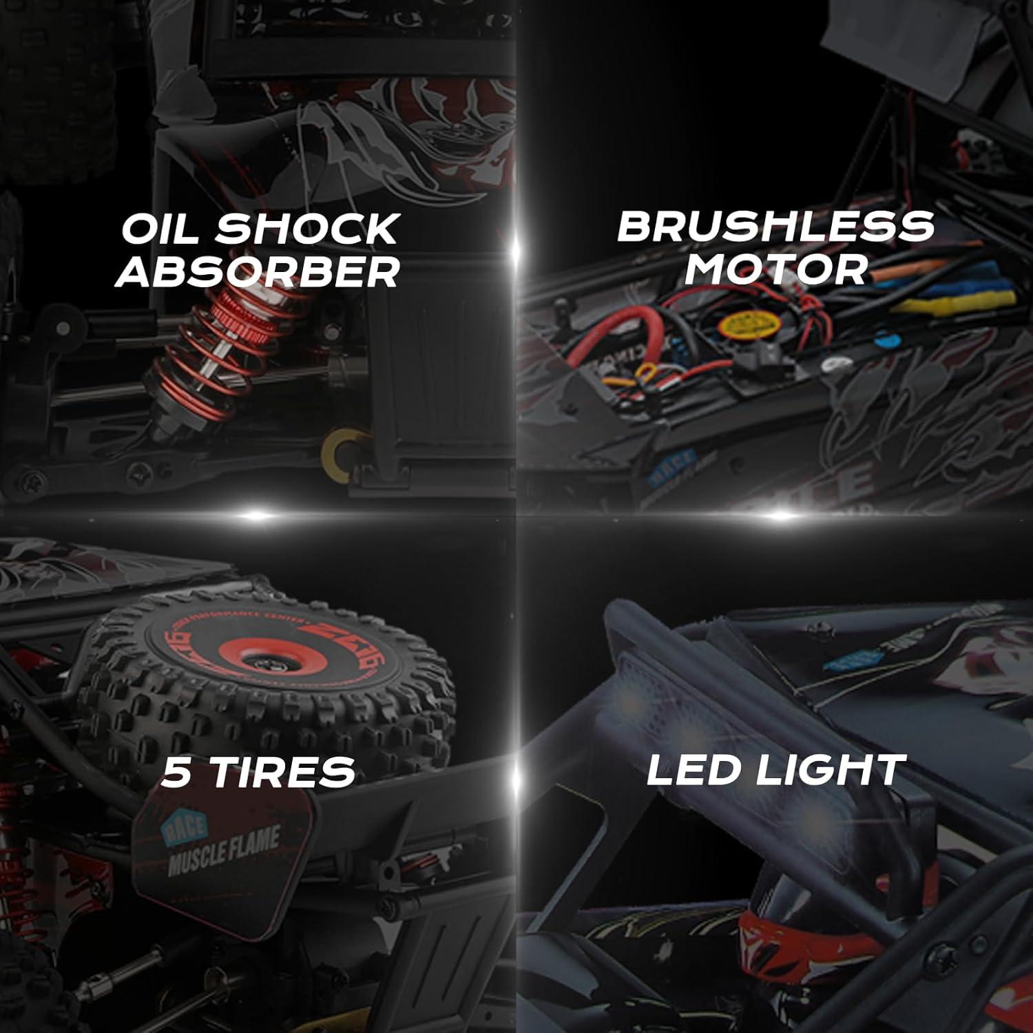 Coche RC WLtoys 124016 V2 4x4 Sin Escobillas 75 km/h Negro