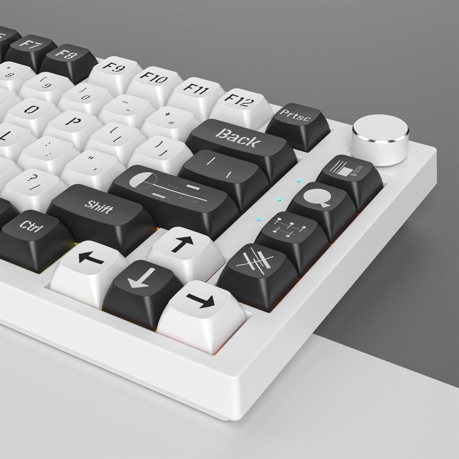 Conjunto de Keycaps Owpkeenthy XDA 133 Teclas PBT Blanco