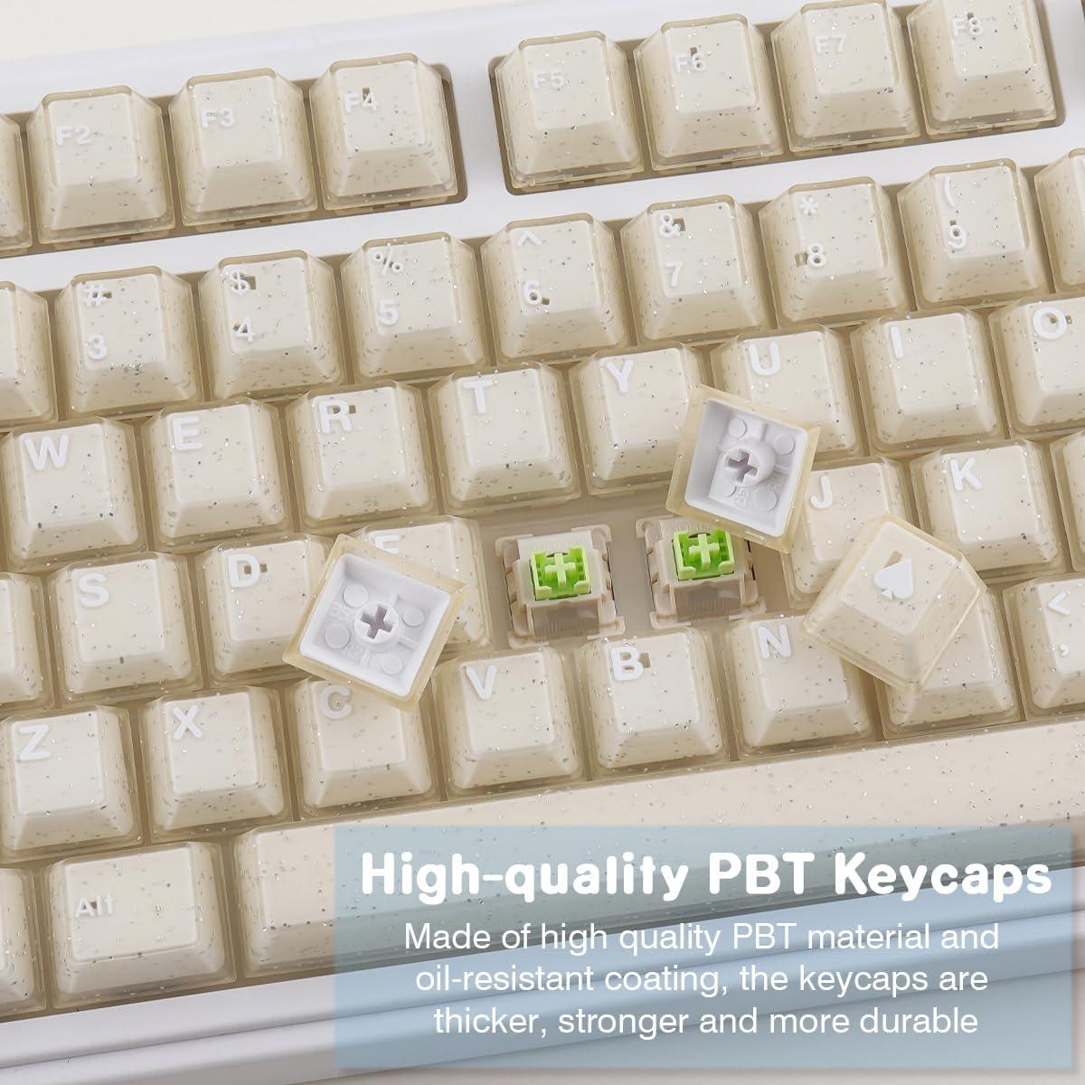 Juego de Teclas Mecánicas Sunzit 166 PBT Translúcidas Blancas