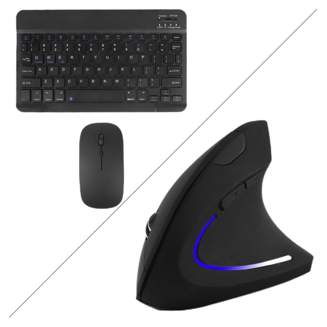 Combo Teclado y Ratón Inalámbrico Ergonómico Bluetooth Negro