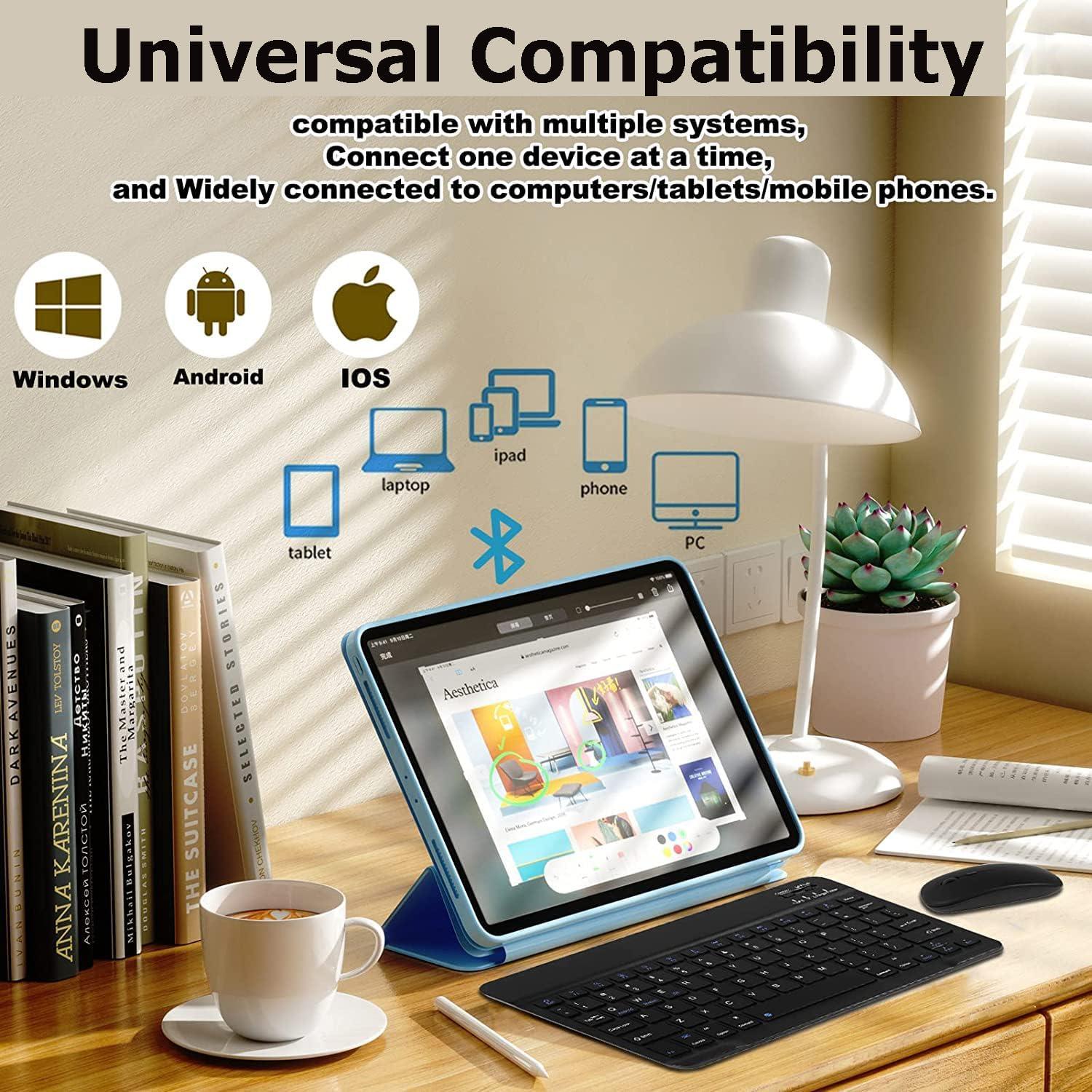 Combo Teclado y Ratón Inalámbrico Ergonómico Bluetooth Negro