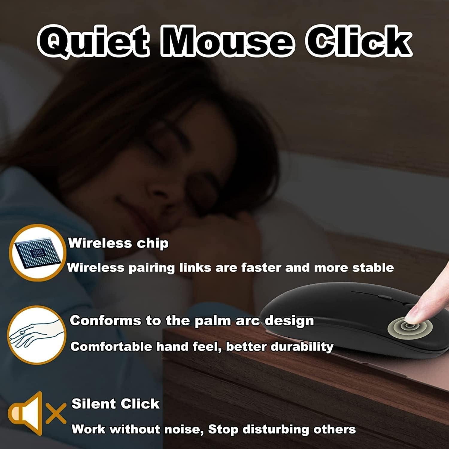 Combo Teclado y Ratón Inalámbrico Ergonómico Bluetooth Negro