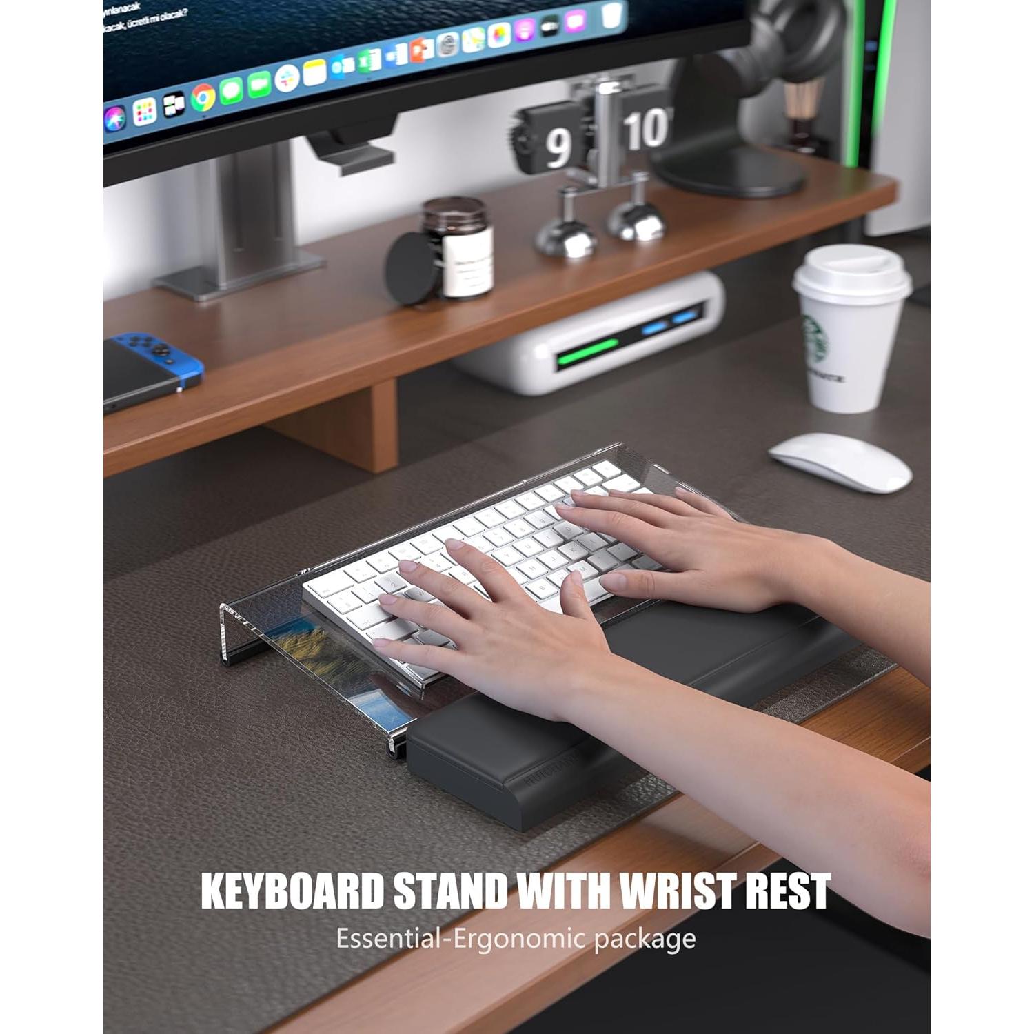 Soporte Ergonómico para Teclado HUICHANMI con Reposamuñecas