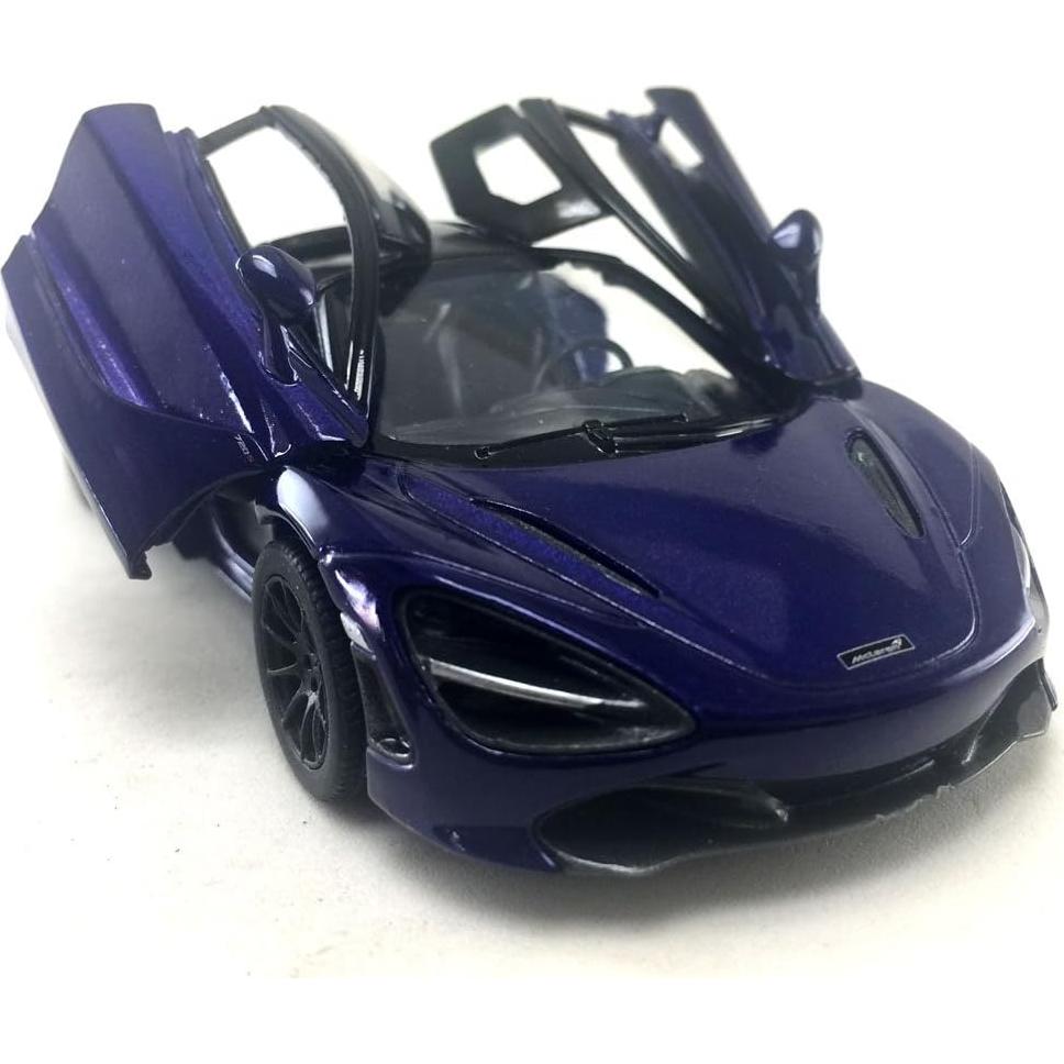 Modelo McLaren 720S Kinsmart 1:36 Metal Púrpura 12.7 cm