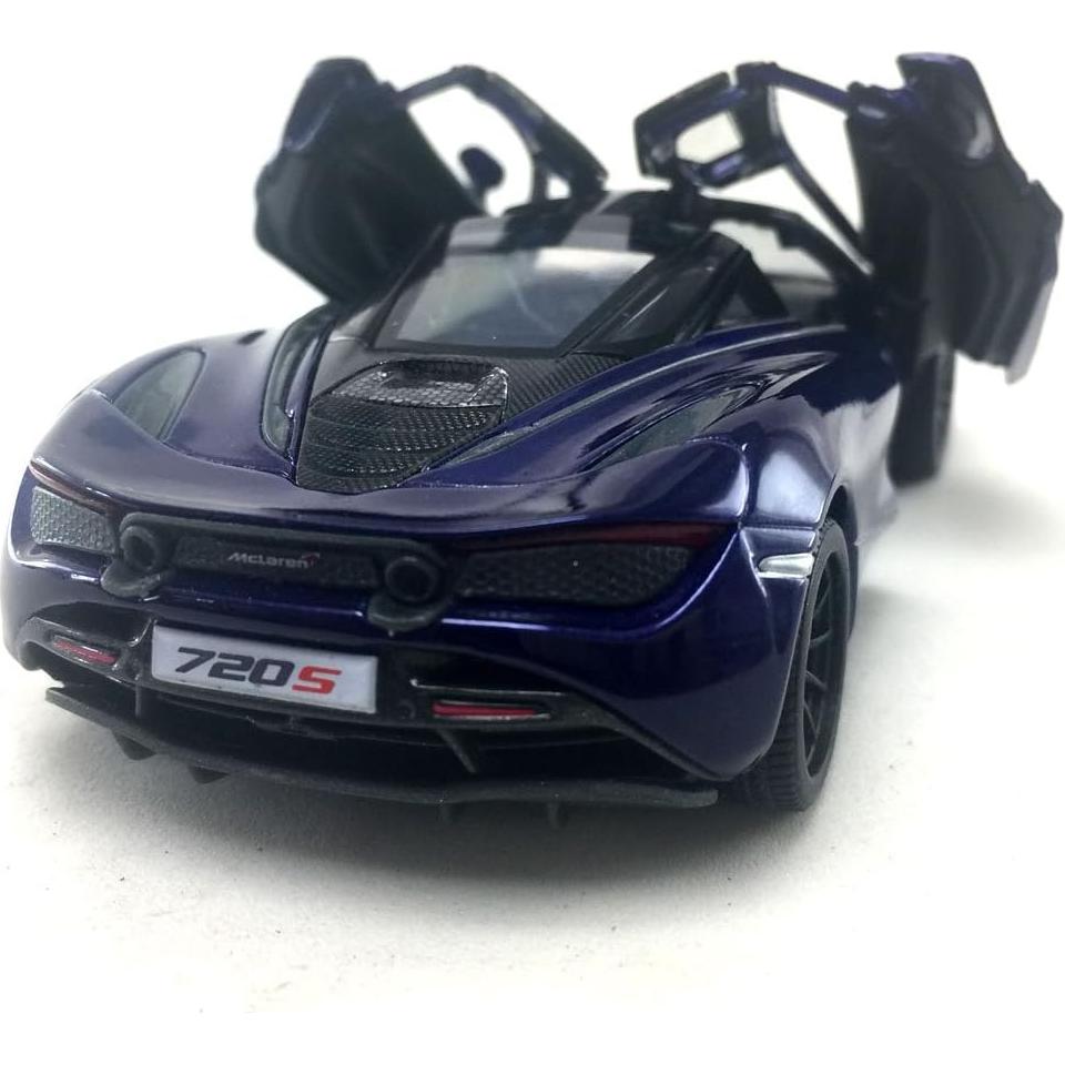 Modelo McLaren 720S Kinsmart 1:36 Metal Púrpura 12.7 cm