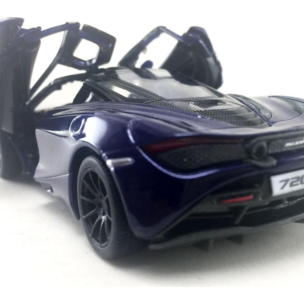 Modelo McLaren 720S Kinsmart 1:36 Metal Púrpura 12.7 cm