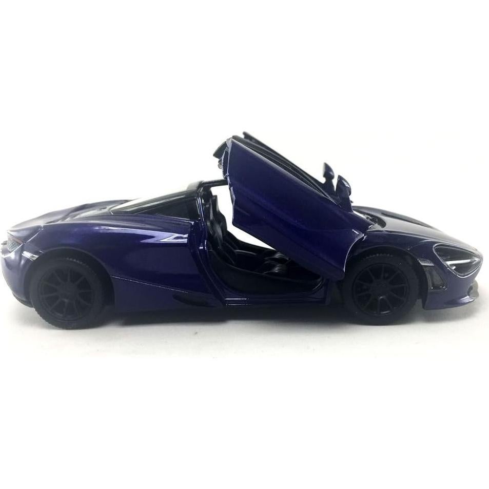 Modelo McLaren 720S Kinsmart 1:36 Metal Púrpura 12.7 cm