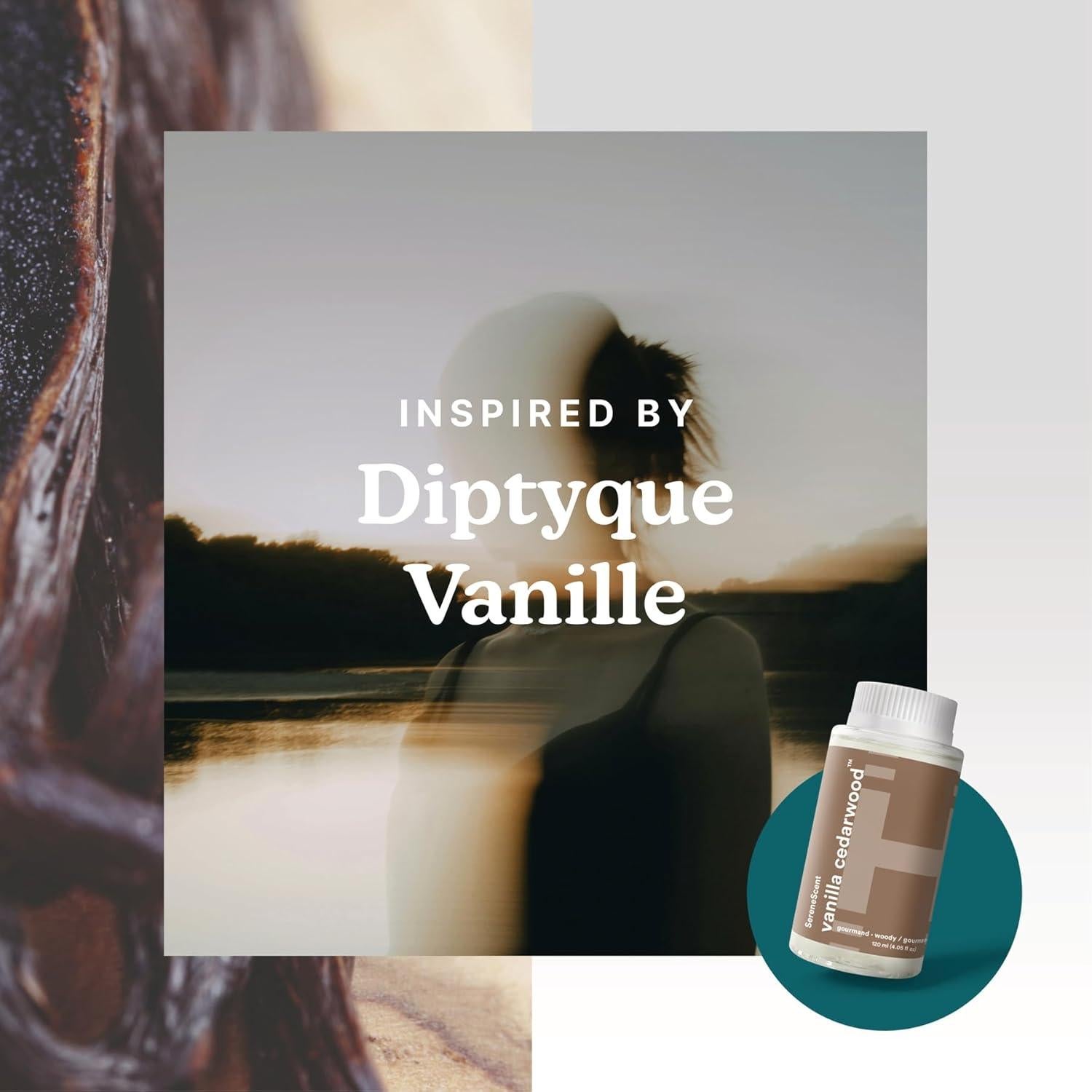 Aceite de Fragancia Homedics SereneScent 120ml Madera de Cedro y Vainilla