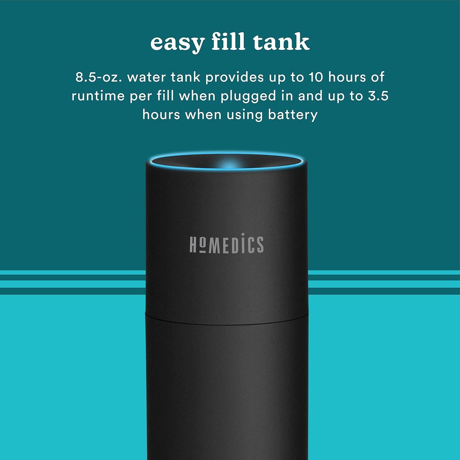 Humidificador Portátil HoMedics TotalComfort 0.25L Negro