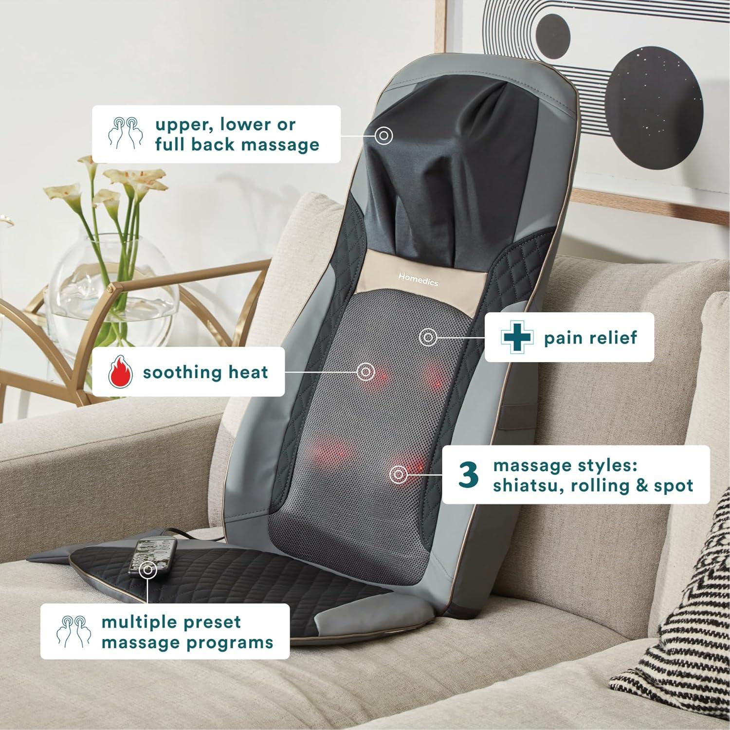 Cojín de Masaje Shiatsu HoMedics Elite II con Calor 76x20cm