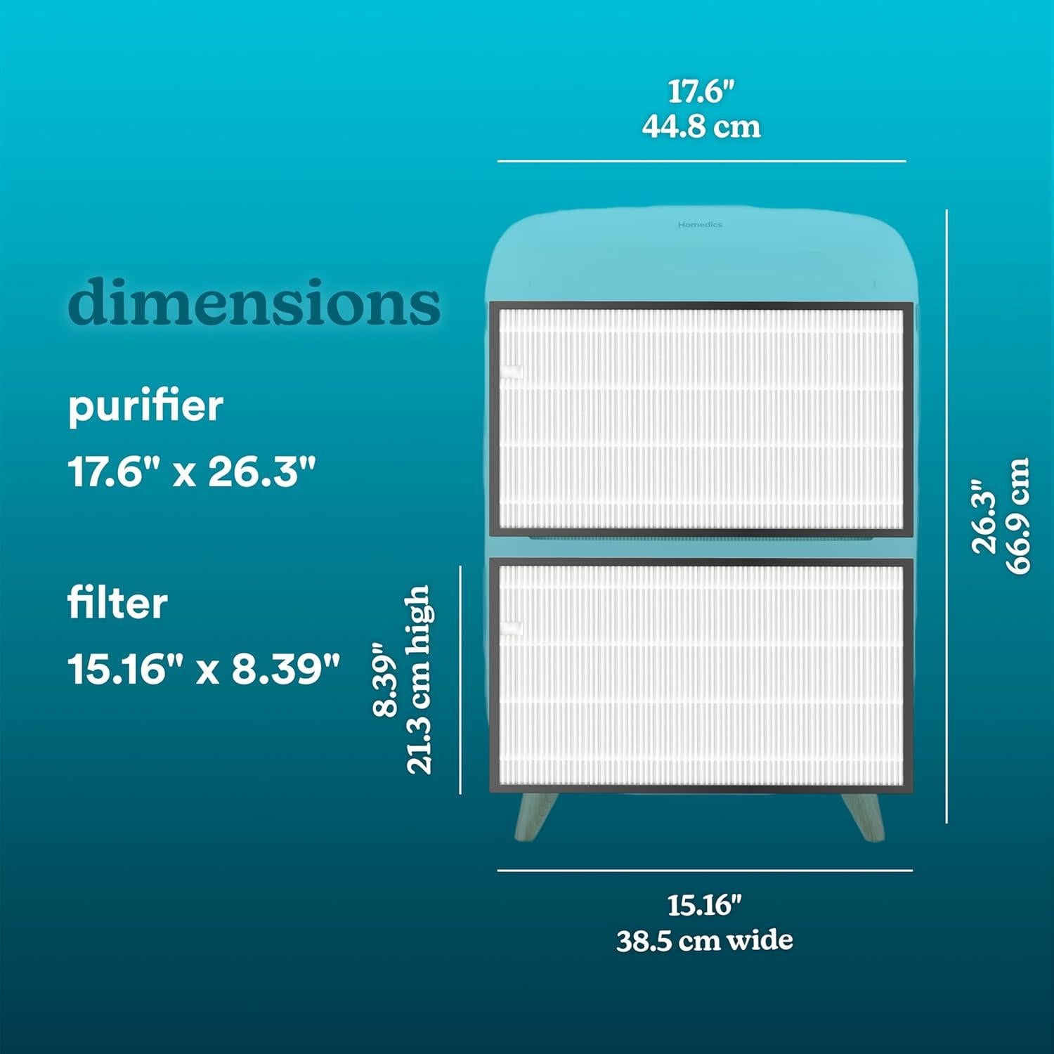 Filtro de Reemplazo True HEPA Homedics AP-C500/AP-C550 - 2 Unidades
