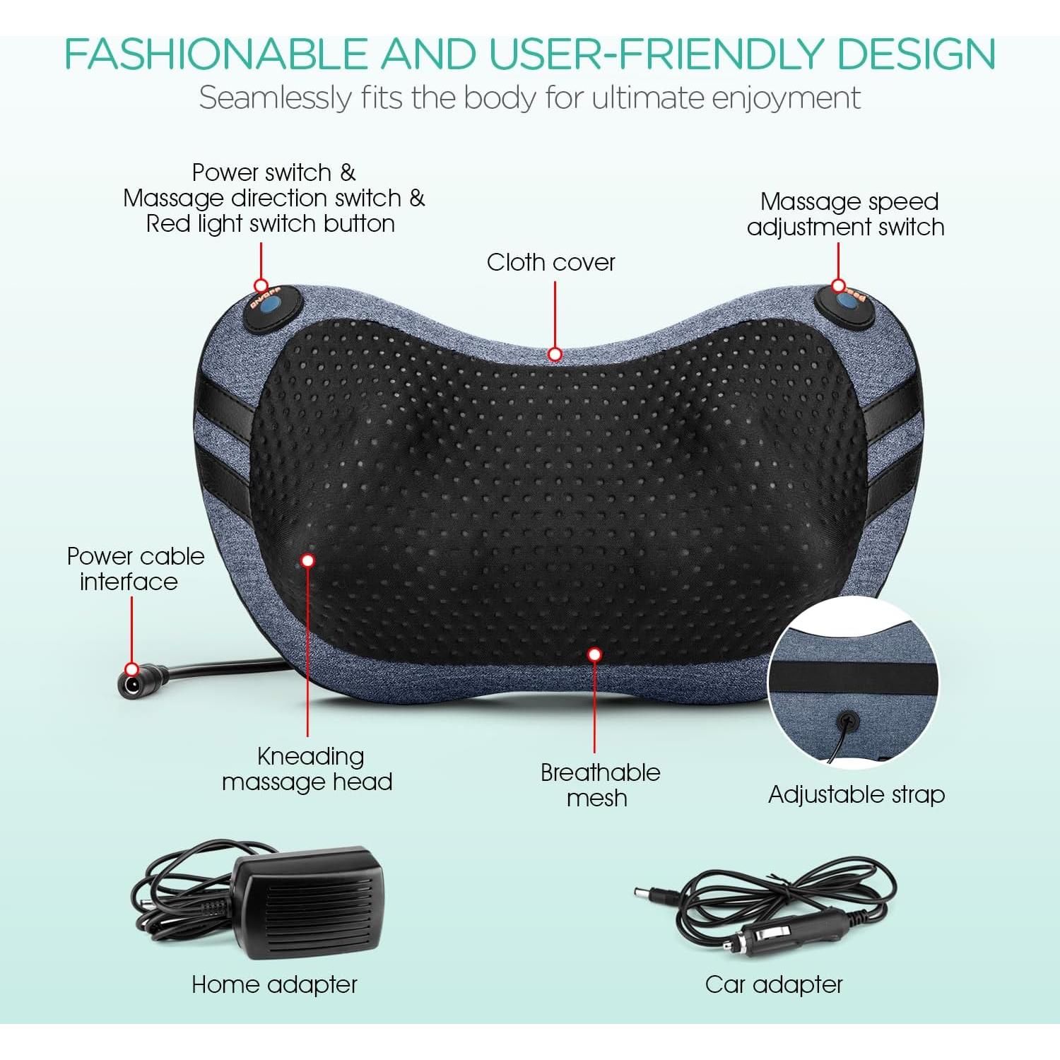 Masajeador de Cuello y Espalda Shiatsu VOYOR-HEALTH 3D con Calor