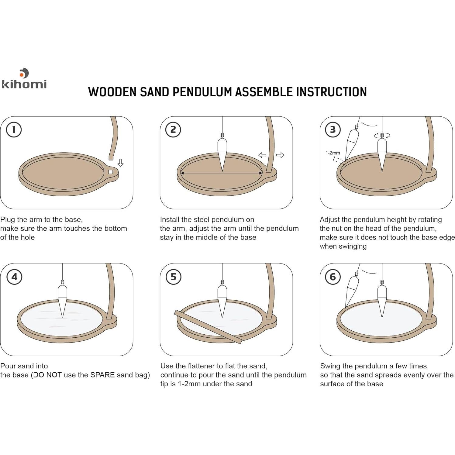 Péndulo de Arena Kihomi de Madera para Escritorio 18x16cm