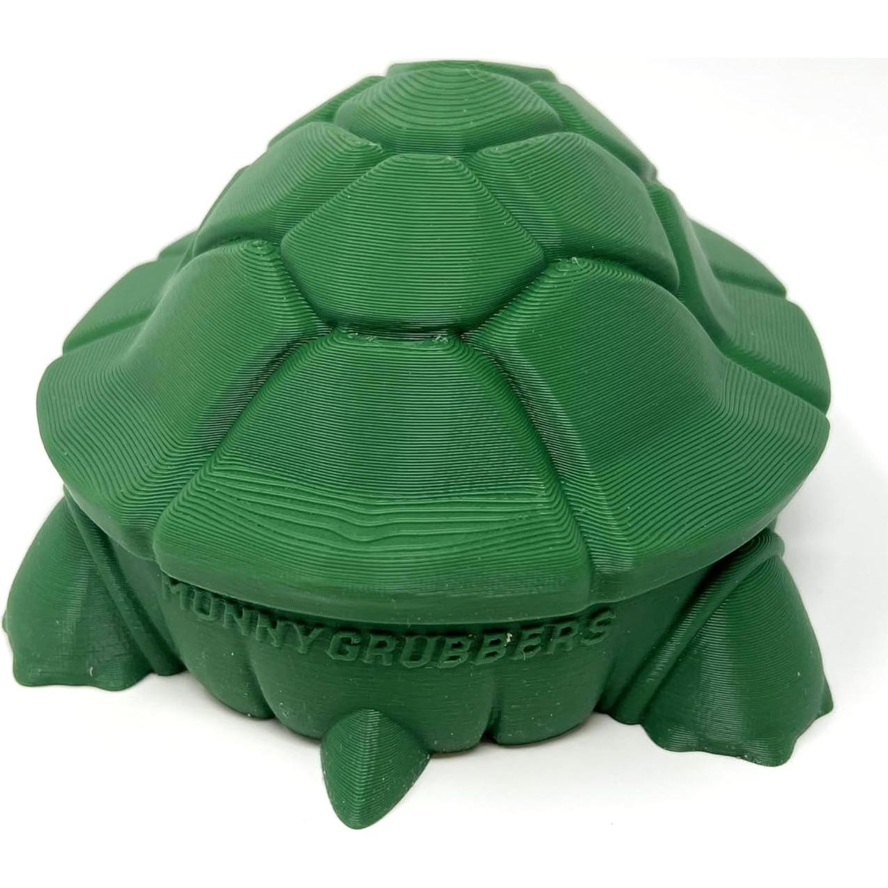 Munnygrubbbers - Mini Desktop Turtle Sand Box - 6 x 6 in - Stress Relief - Made in USA - Includes Moldable Play Sand and Mini Tool - Novelty Gift - Desktop Decor - Zen Garden - (Green)